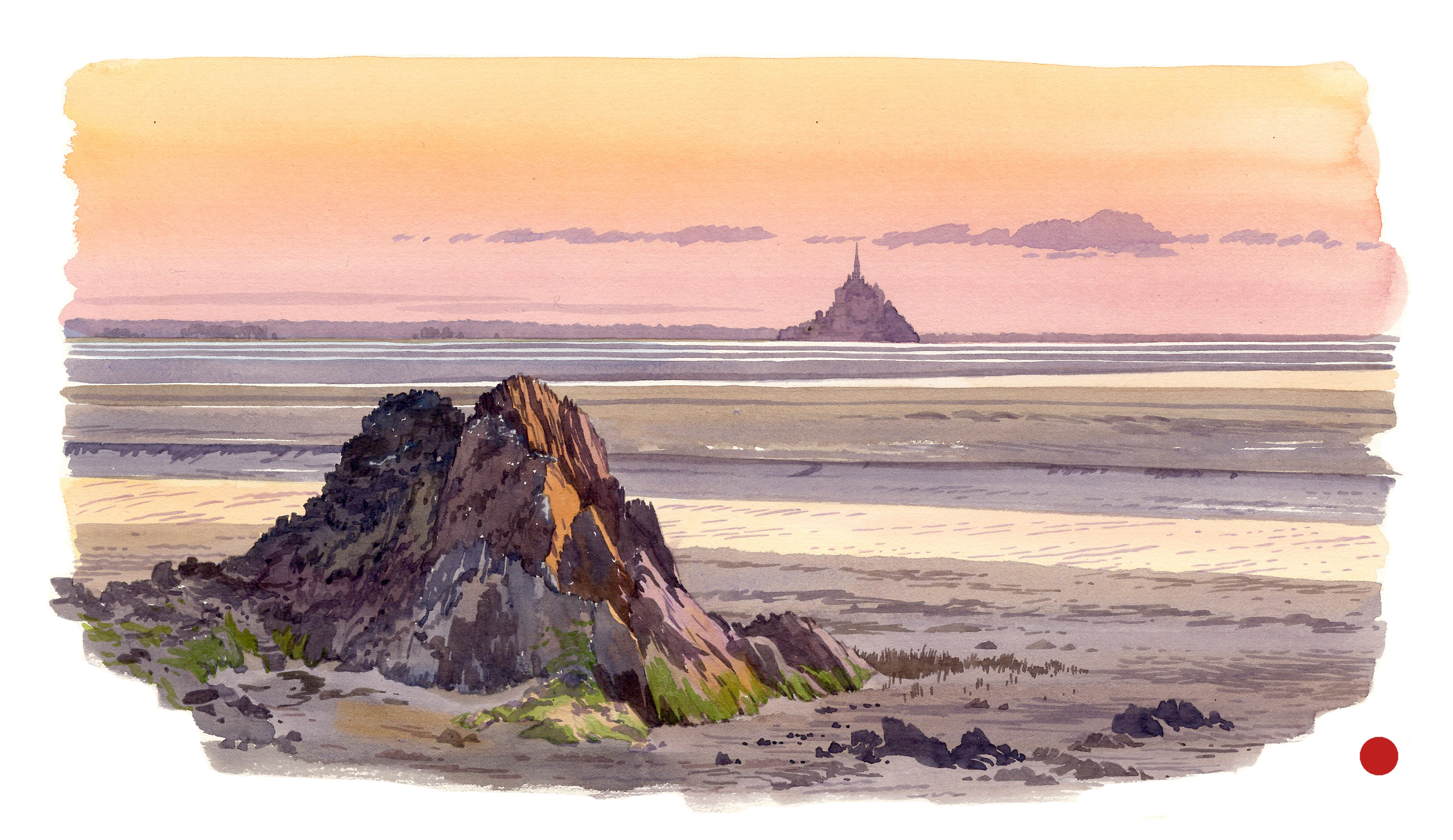 Le Mont-Saint-Michel, vue de la Pointe du Grouin, sud