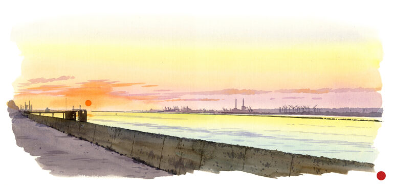 NOR43 Port_du_Havre_embouchure_de_la_Seine-soleil_couchant