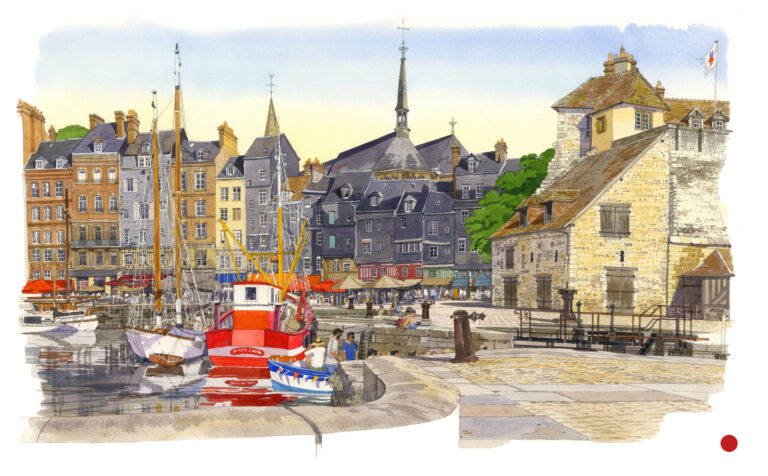 NOR99 Le_vieux_bassin_la_lieutenance-Honfleur