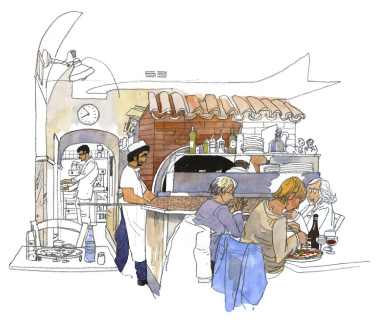 Intérieur de pizzeria