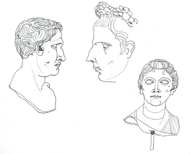 Ara Pacis. Trois bustes