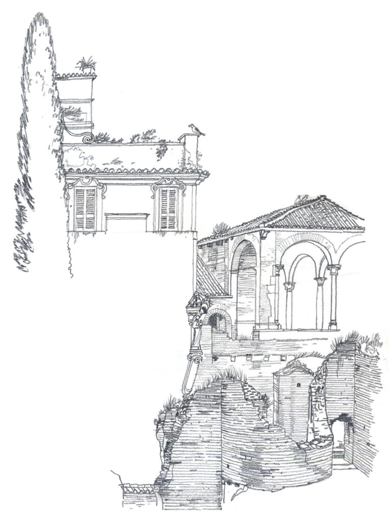 Derrière le forum de Trajan