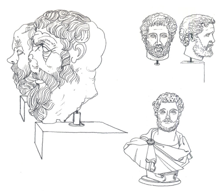 Museo Nazionale. Quatre bustes antiques