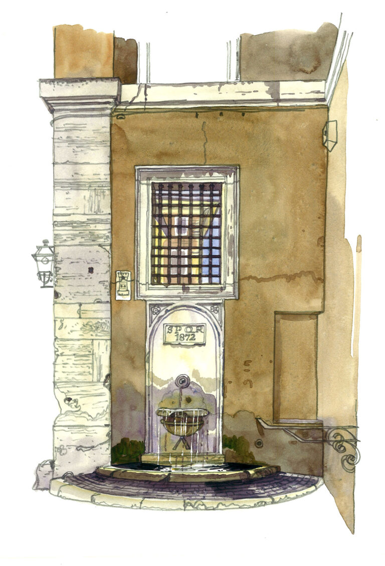 Fontaine SPQR. Via della Posta Vecchia
