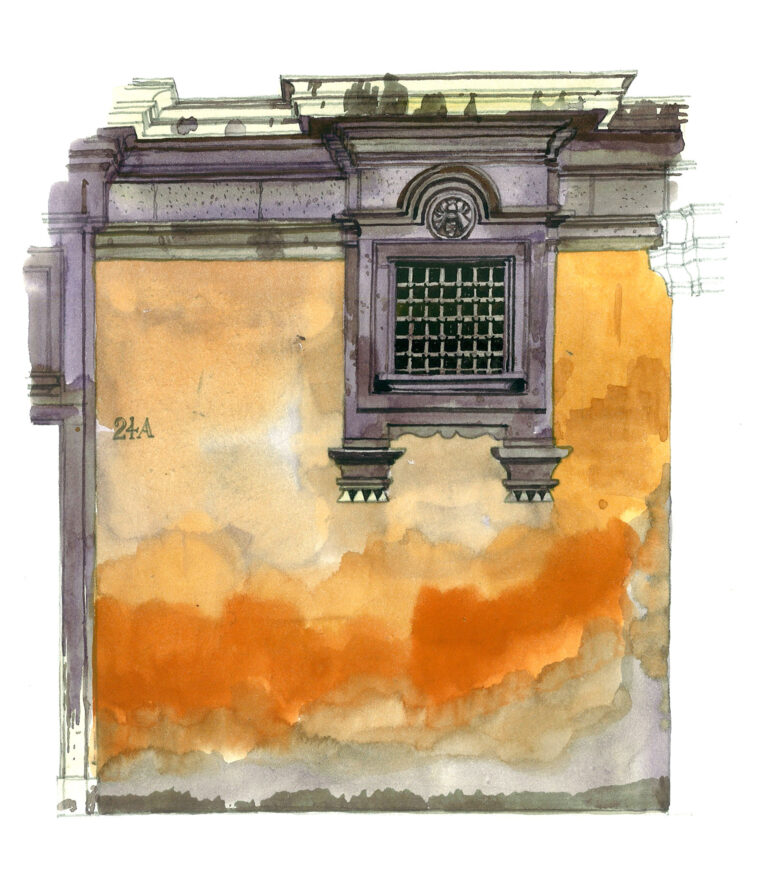 Mur orange. Via Barberini