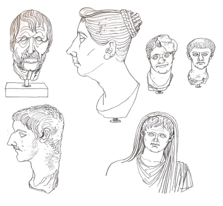 Museo Nazionale. 6 Bustes romains