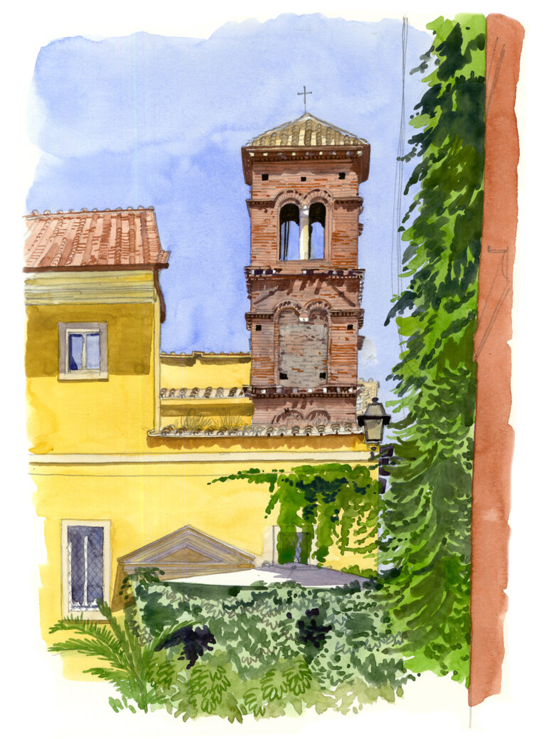 Clocher d’église via della Lungaretta. Trastevere