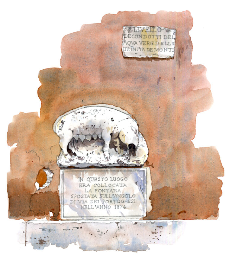 Bas-relief d’une truie. Via della Scrofa