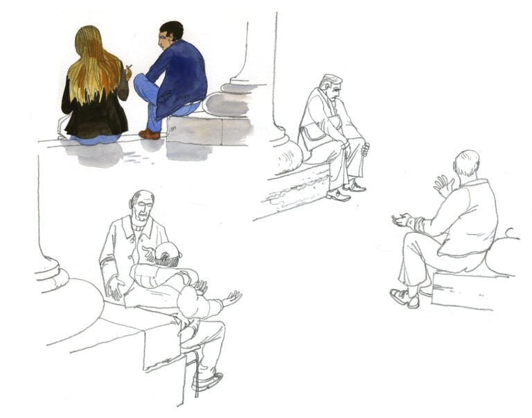 Personnages. Piazza San Pietro