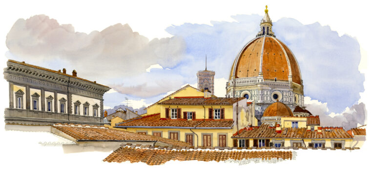 Le Duomo vu de la bibliothèque des Oblate