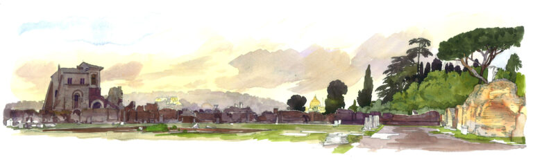 Palatino. Vue panoramique. Soir