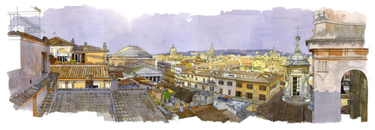 Le Panthéon vu des toits de la via Capranica