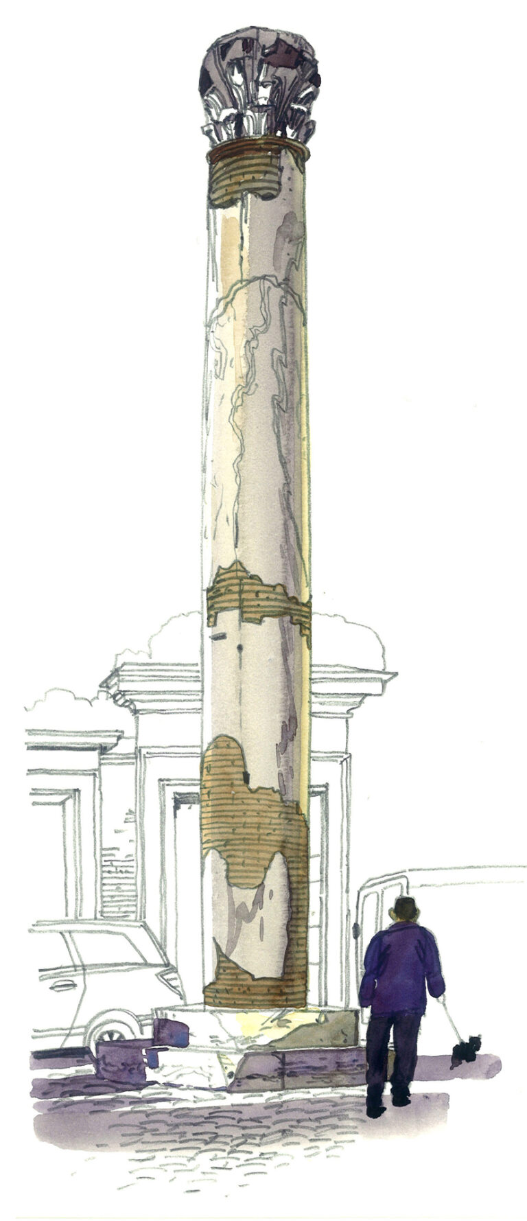 Piazza dei Massimi. Colonne romaine