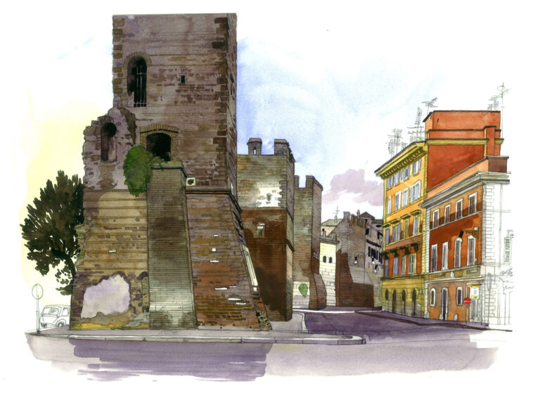 Piazzale Tiburtina. Rempart romain