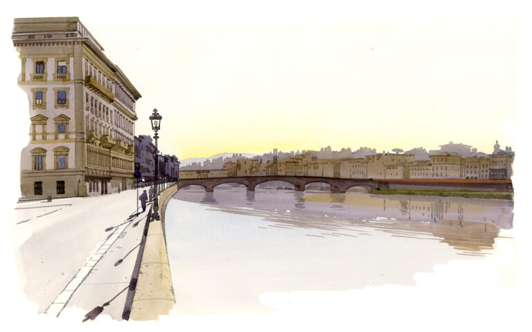 Le pont de la Carraia vu du quai A. Vespucci