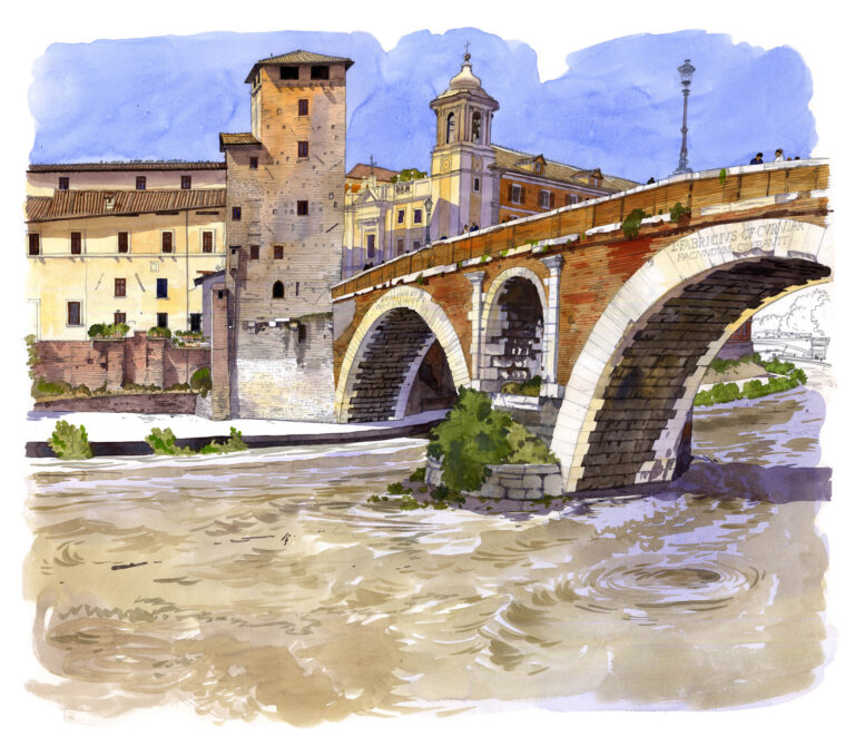 Île Tiberine. Le pont Fabricius