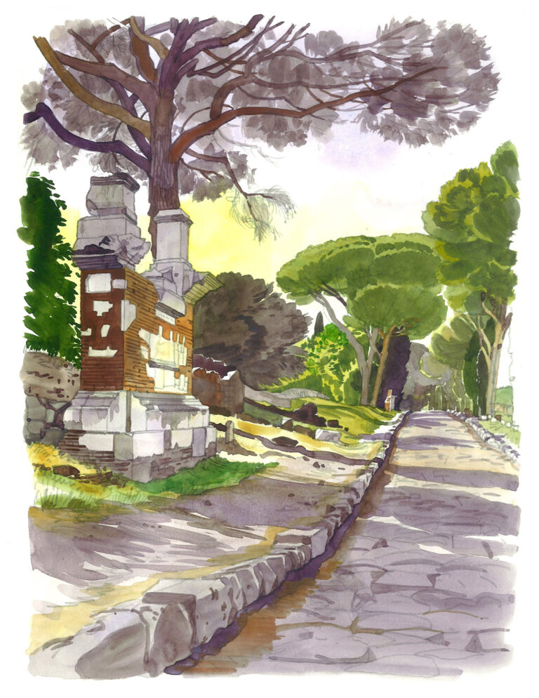 Via appia. Vue le soir