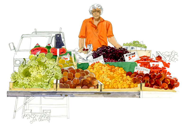 Vendeur de fruits. Mercato Sant’Ambrogio