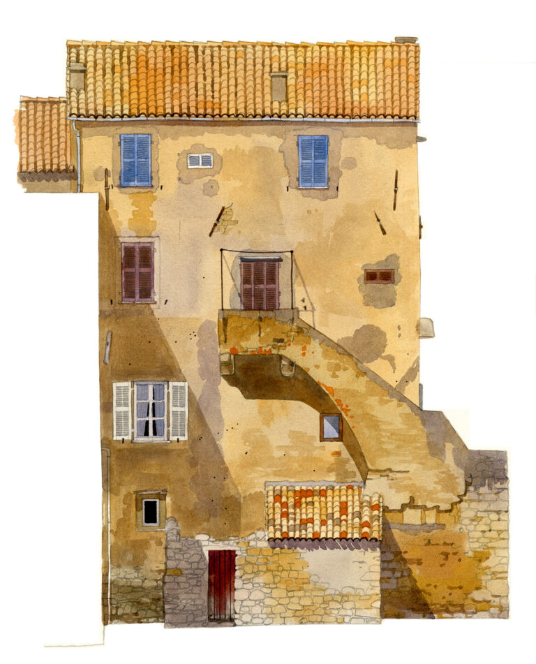 Algajola. Façade de maison