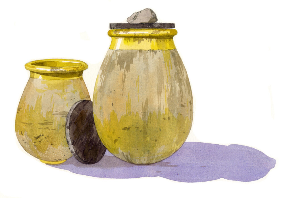 Asco. Deux jarres de Biot