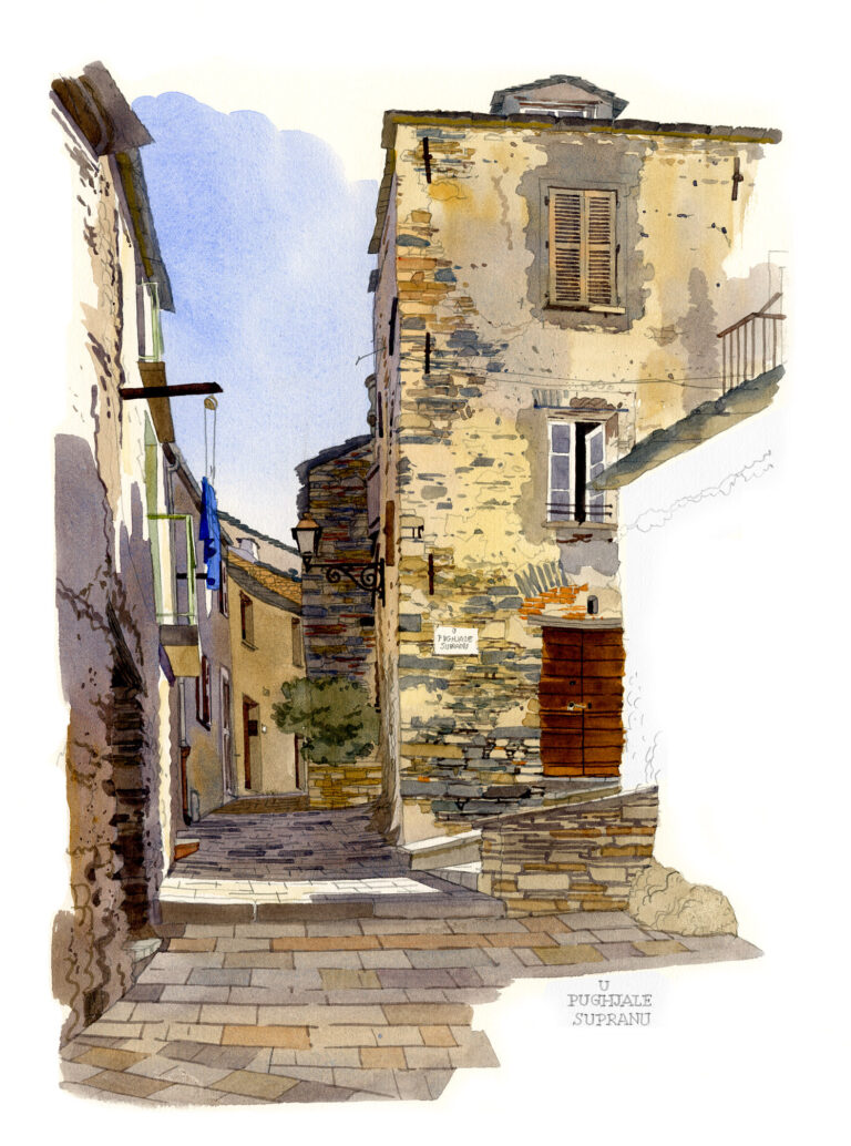 Cardo. Rue dans le village