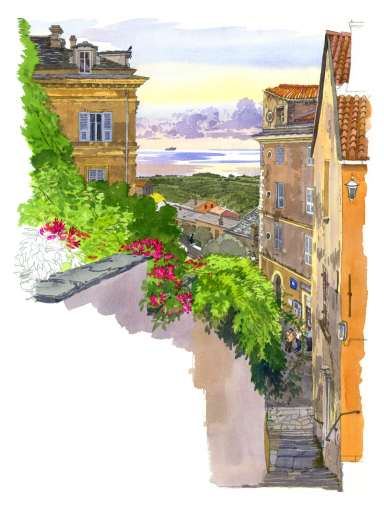 Cervione. Vue sur le littoral est