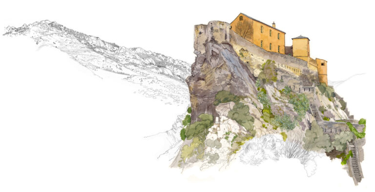 Corte. Rocher de la citadelle