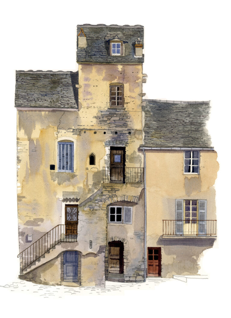 Corte. Façade de maison