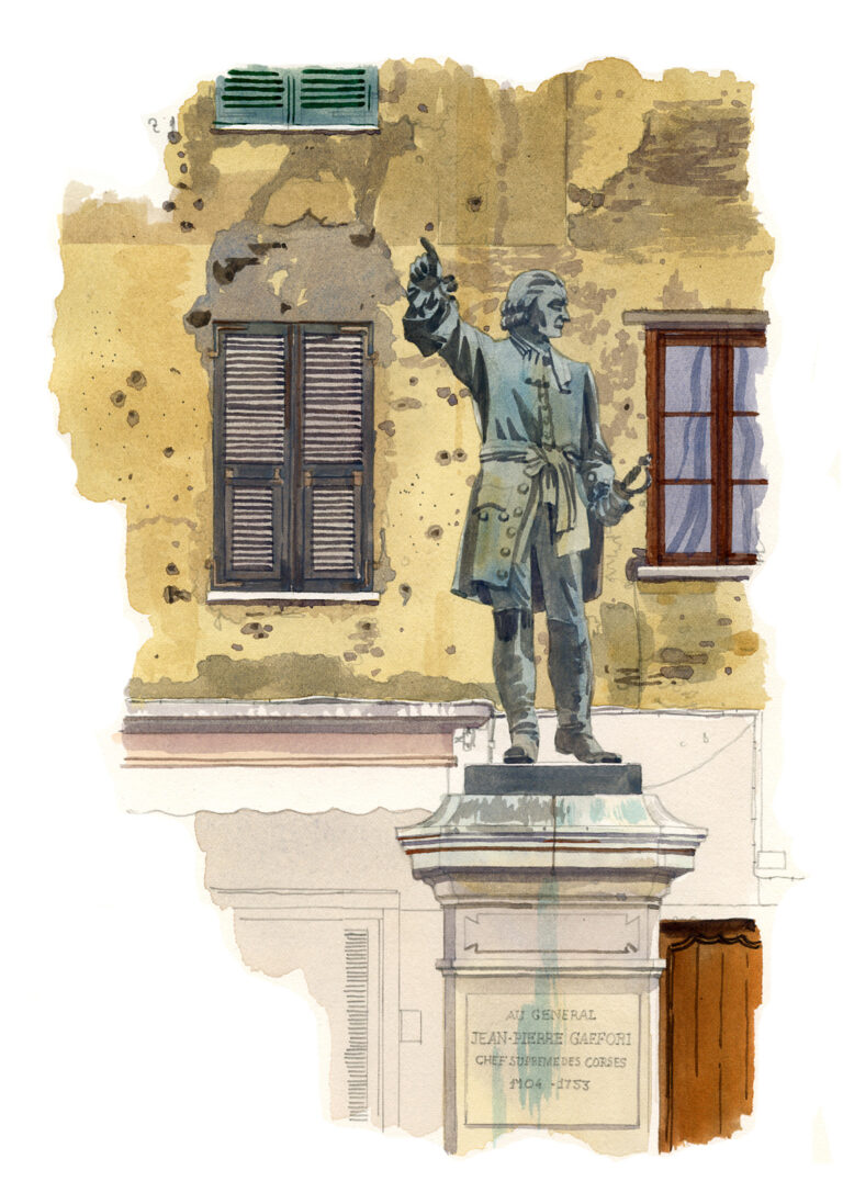 Corte. Statue du général Gaffory