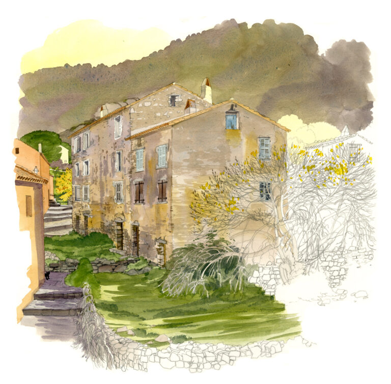 Galeria, maisons dans le village