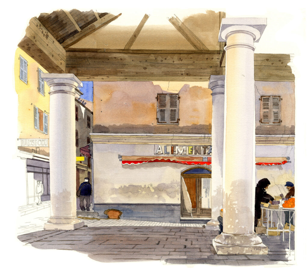 L’Île-Rousse, halle du marché