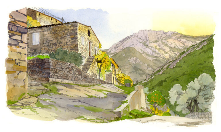 Montestremu, vallée du Fango