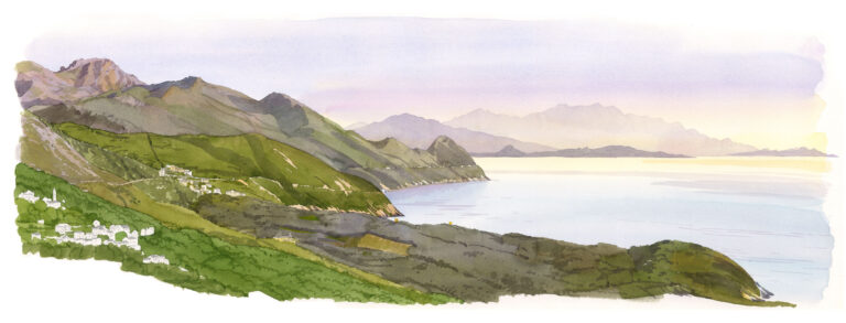 La côte occidentale du Cap Corse vue de Centuri