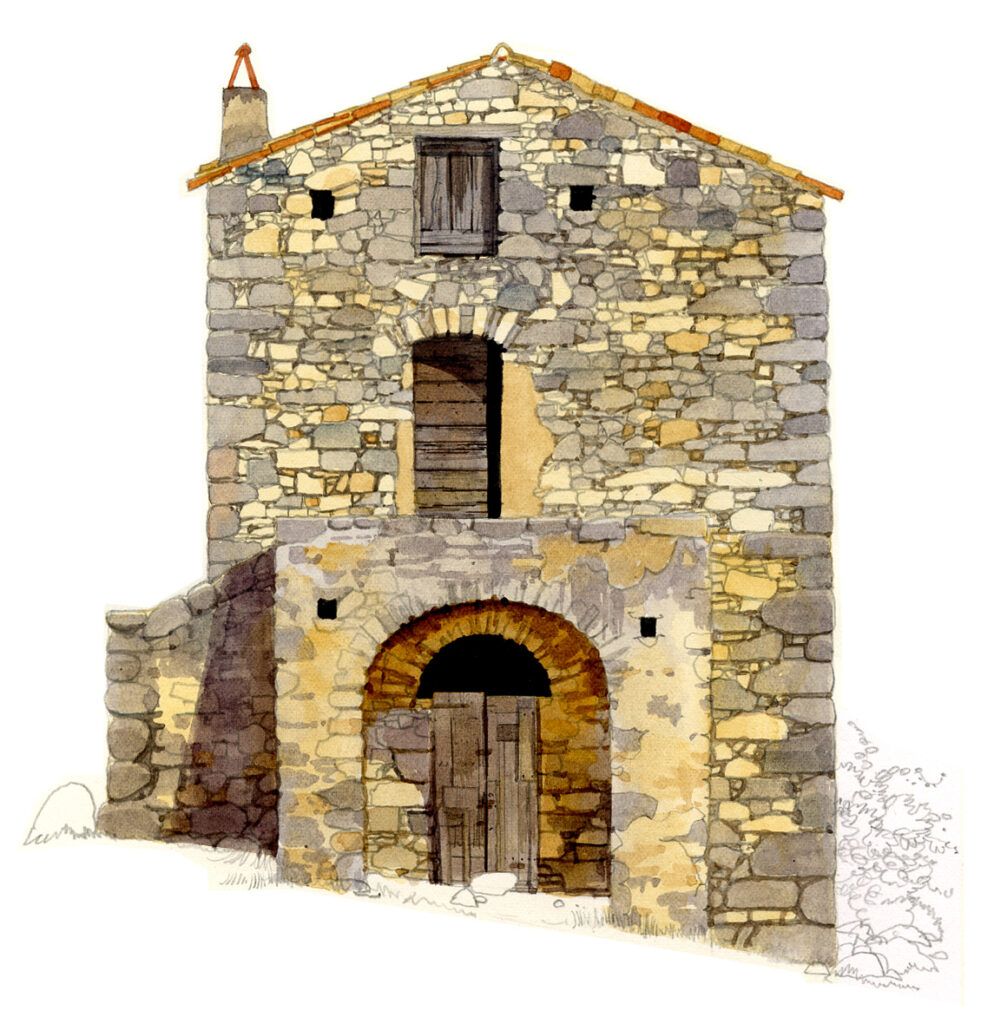 Façade pignon d’une bergerie de Nessa