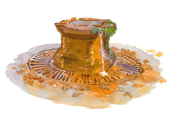 Orezza. Fontaine d’eau ferrugineuse