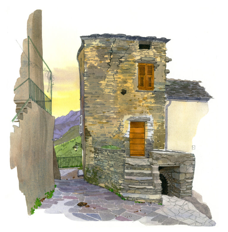 Piedicroce. Maison dans le village