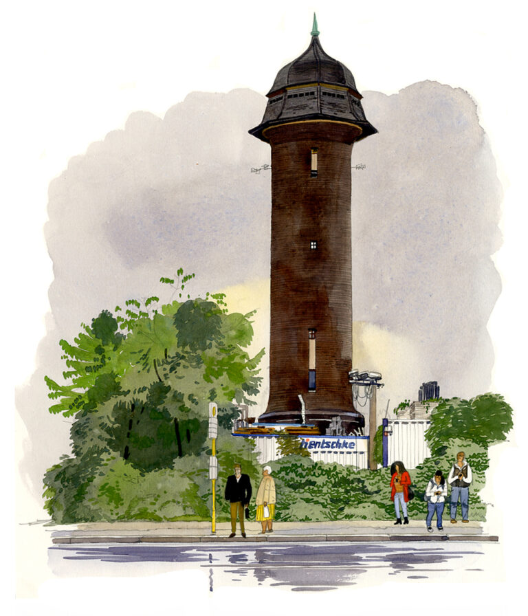 Friedrischshain. Wasserturm. MarkgrafenstraWe