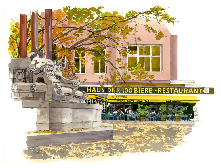 Hindemithplatz. Maison des Cent Bières