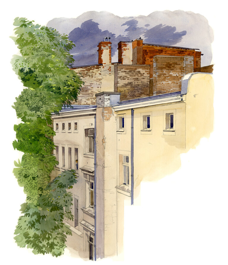 Kreuzberg. BlüscherstraBe. Cour intérieure
