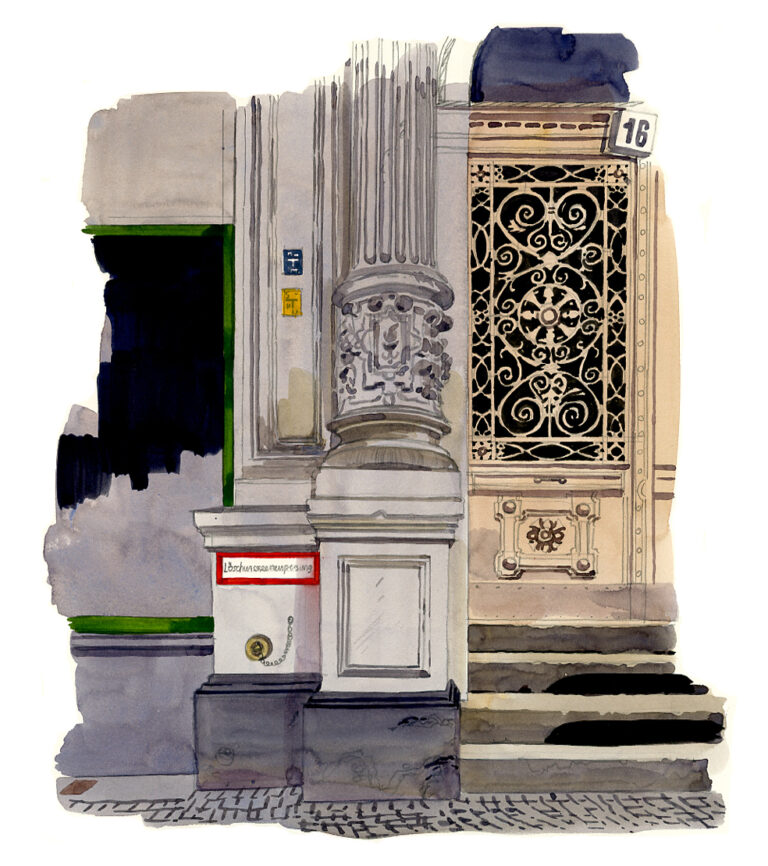 Kreuzberg. Gitschinerstrate, entrée d’immeuble