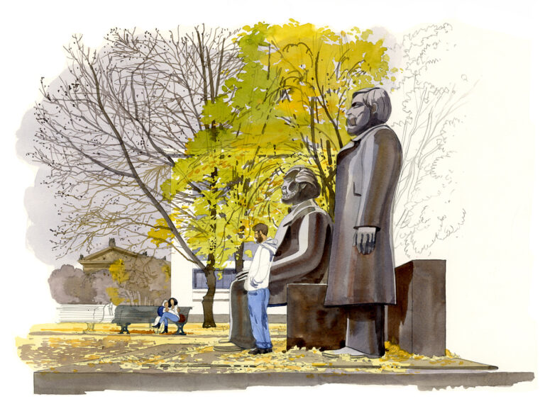 Mitte. Statues de Marx et Engels