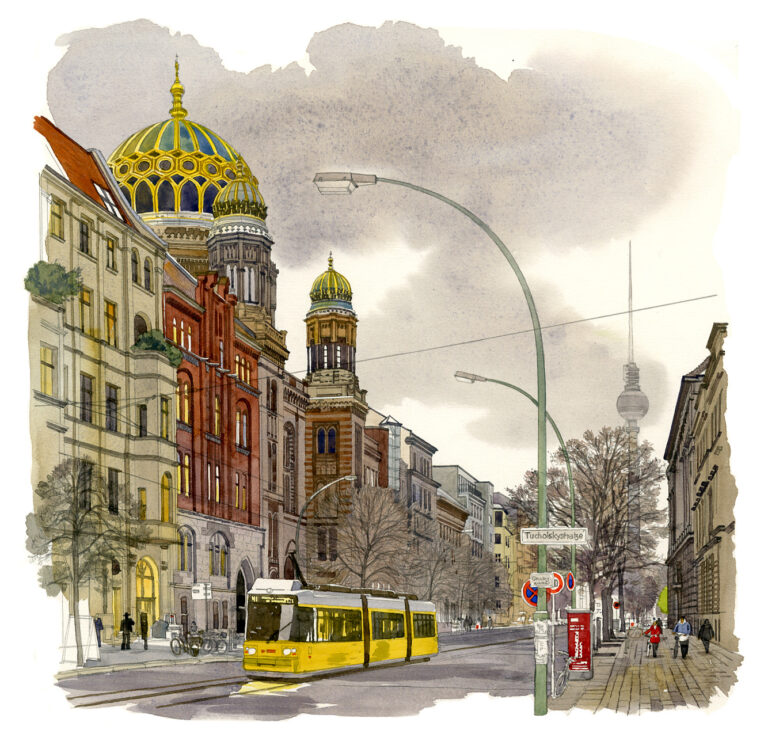 Mitte. Synagogue d’Oranienburger StraOe