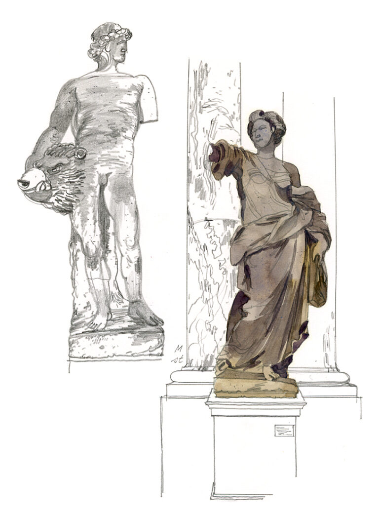 Île des Musées. Bode Museum. Statues grises