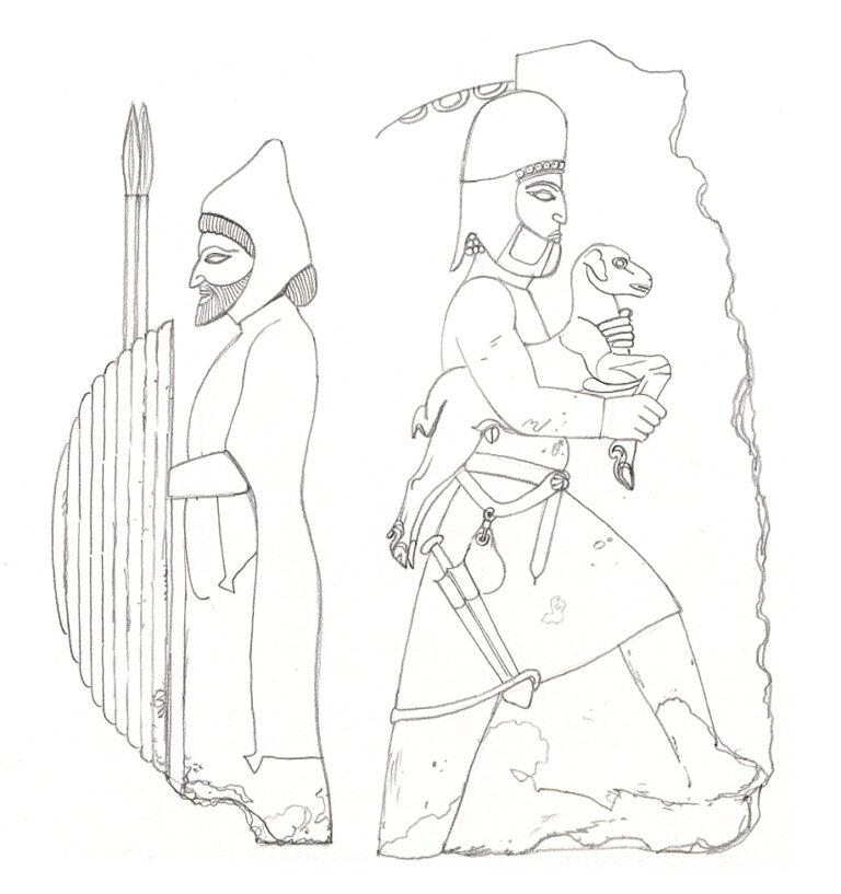 Île des Musées. Pergamon Museum. Bas-relief. Crayon