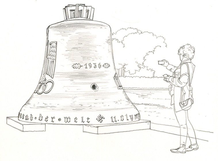 Olympia Stadion. Cloche de 1936. Crayon