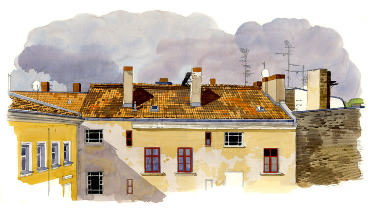 Toits de cour d’immeuble. PestalozzistraPe