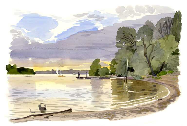 Pichelswerder. Plage sur la rivière Havel