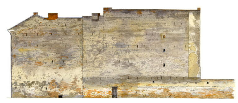 Rixdorf. Mur coupe-feu en brique