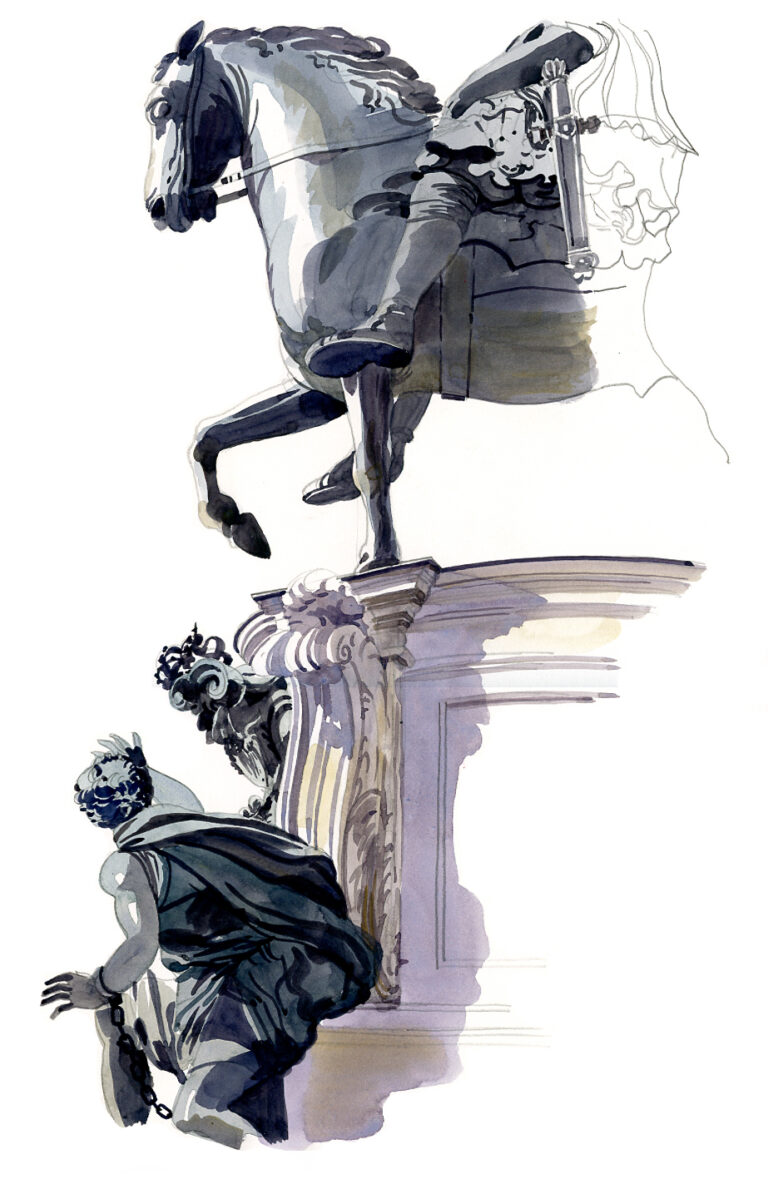 Schloss Charlottenburg. Statue équestre